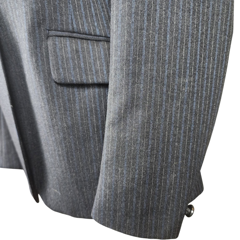 Pytchley Phillips & Piper Wool Pinstripe Riding Blazer Womens US 2 Gray Fox Head - Picture 7 of 12